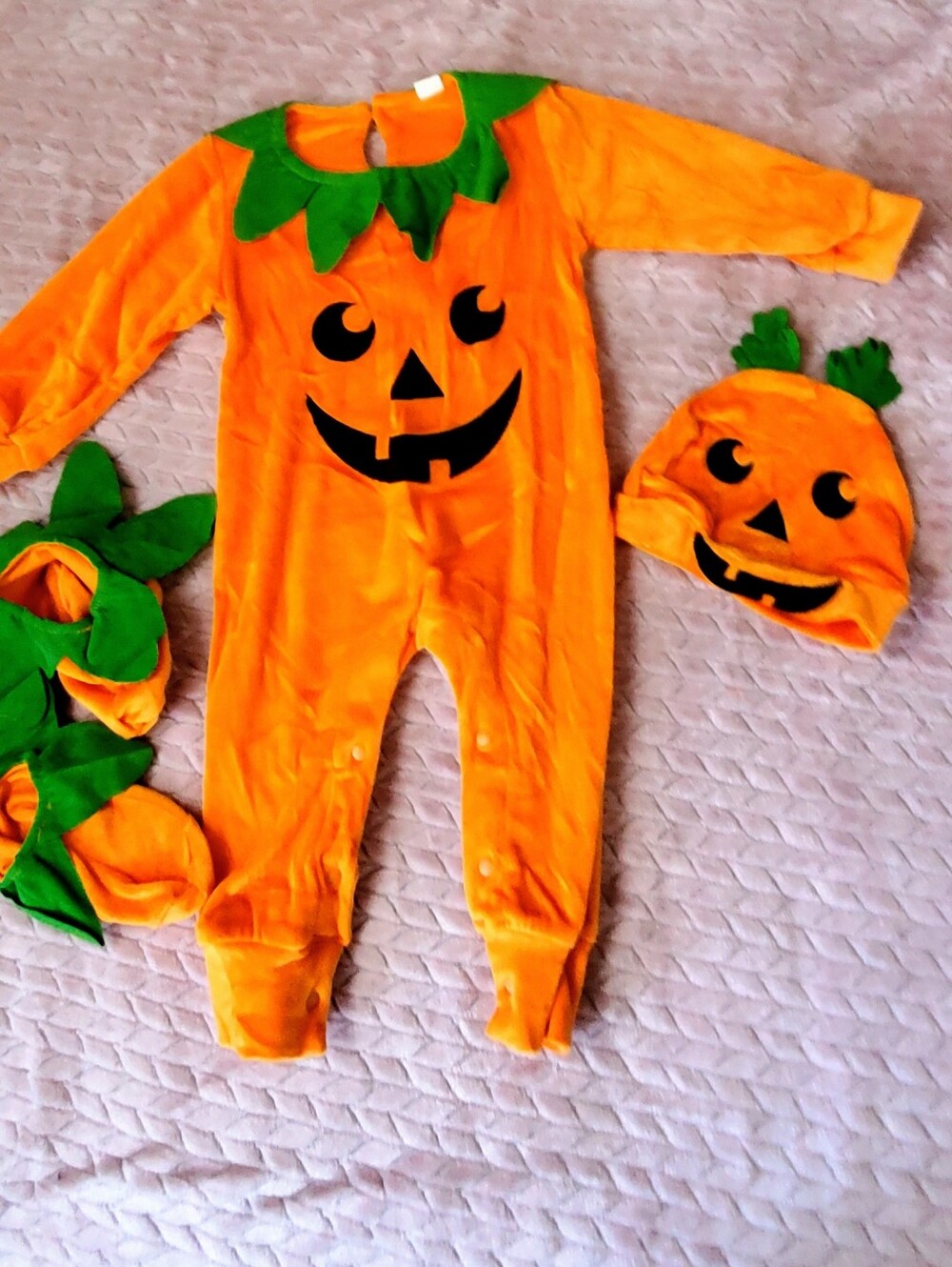 New Baby Boy Halloween Punkin Outfit Hat & Booties Available For 12 Or 24 Month